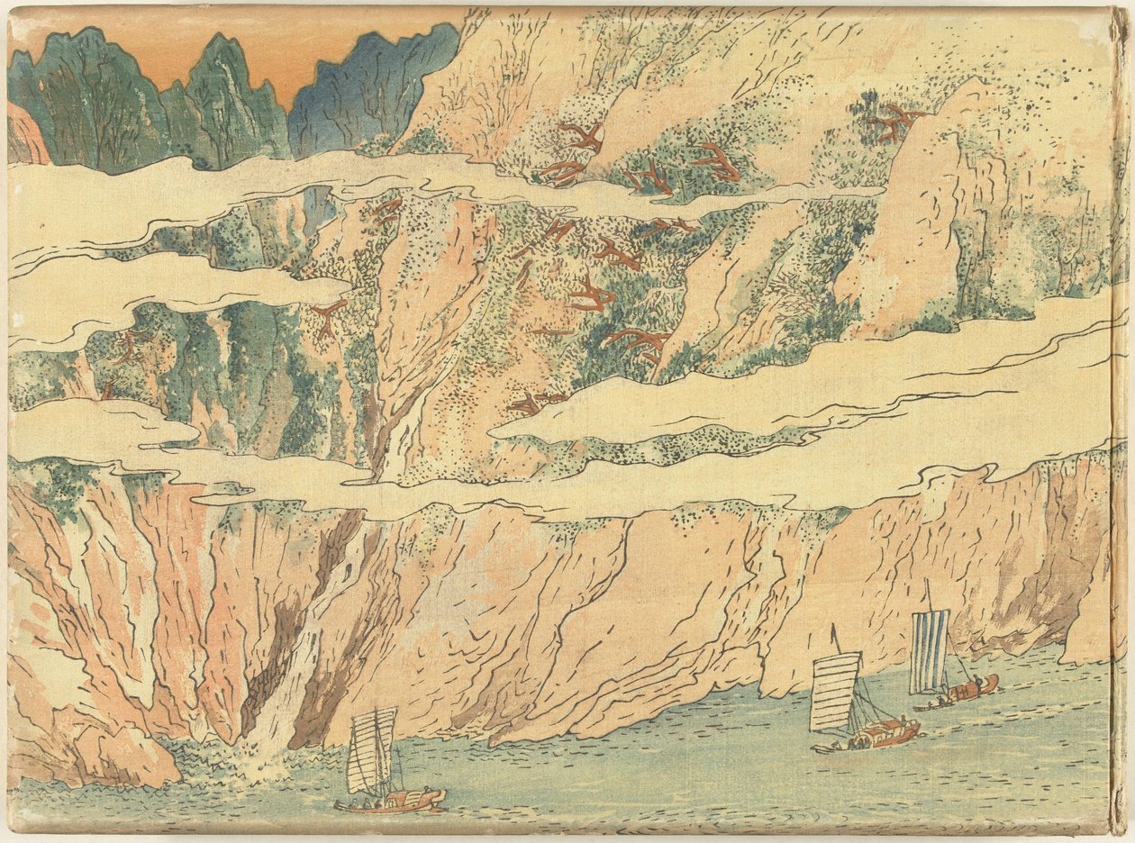 30 kaydırma resminde Çin - son bölüm Shina sanju gakan - gekan (nesne üzerindeki başlık) by Fukuda Bisen