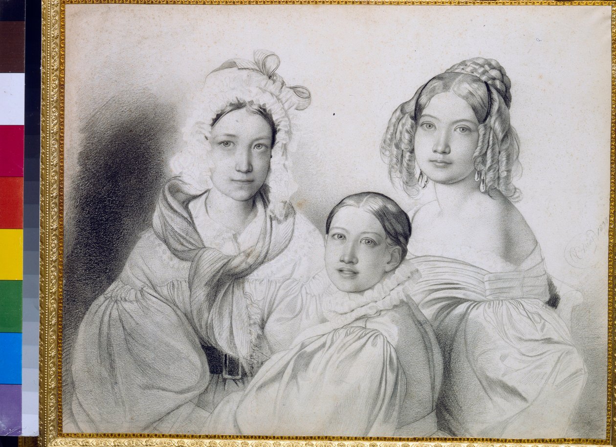 Kontes Praskovia (1817-1835), Nadezhda (1822-1840) ve Maria (1813-1849), Rus prensi Piotr Viazemski