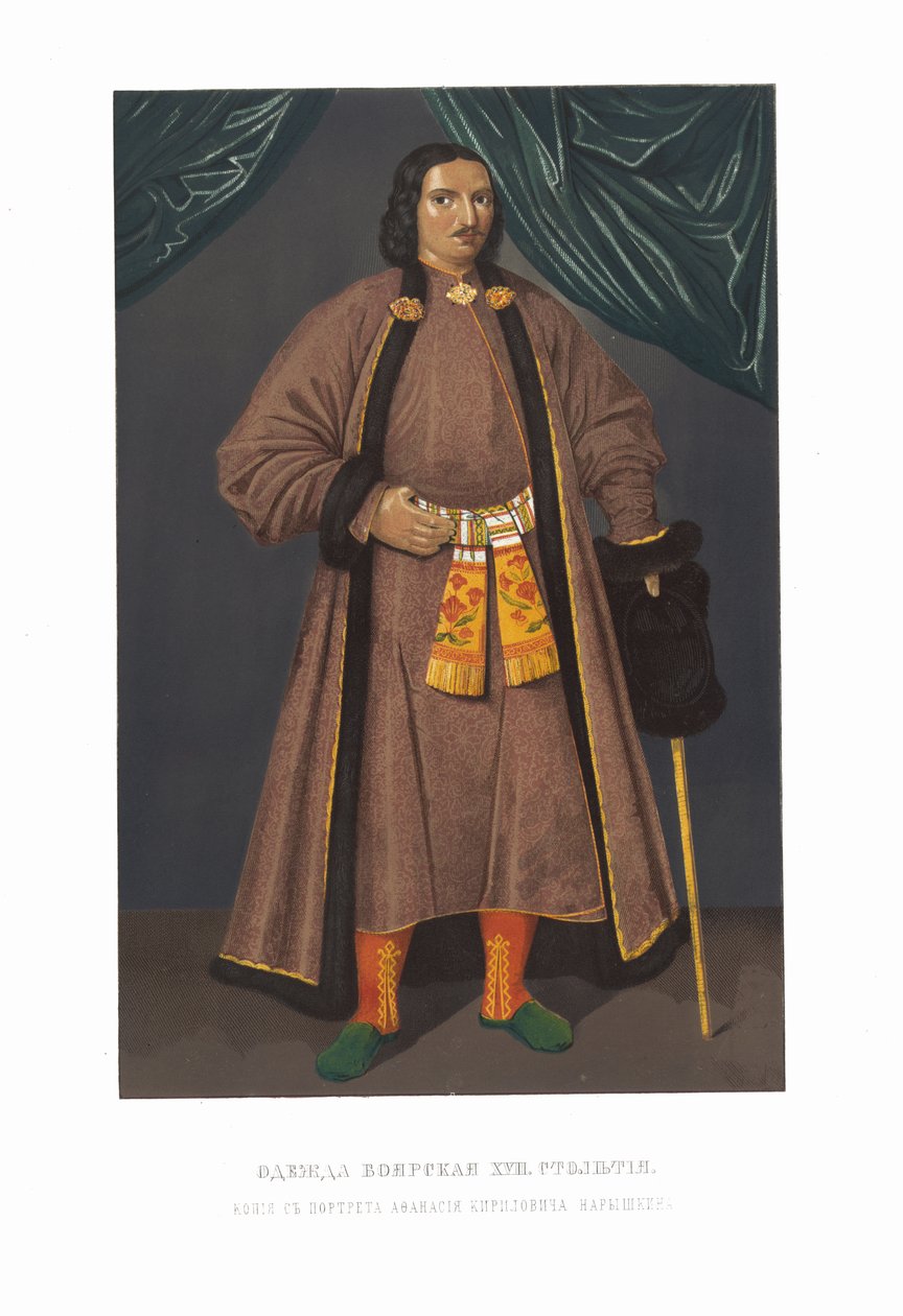 XVII yüzyılın Boyar Giysileri. Afanasiy Kirillovich Naryshkin. Eski Eserlerden ..., 184 by Fyodor Grigoryevich Solntsev