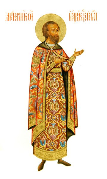 Büyük Prens Andrei Ioannovich Bogolyubsky, c.1825-50 (parşömen üzerine guaj) by Fyodor Solntsev