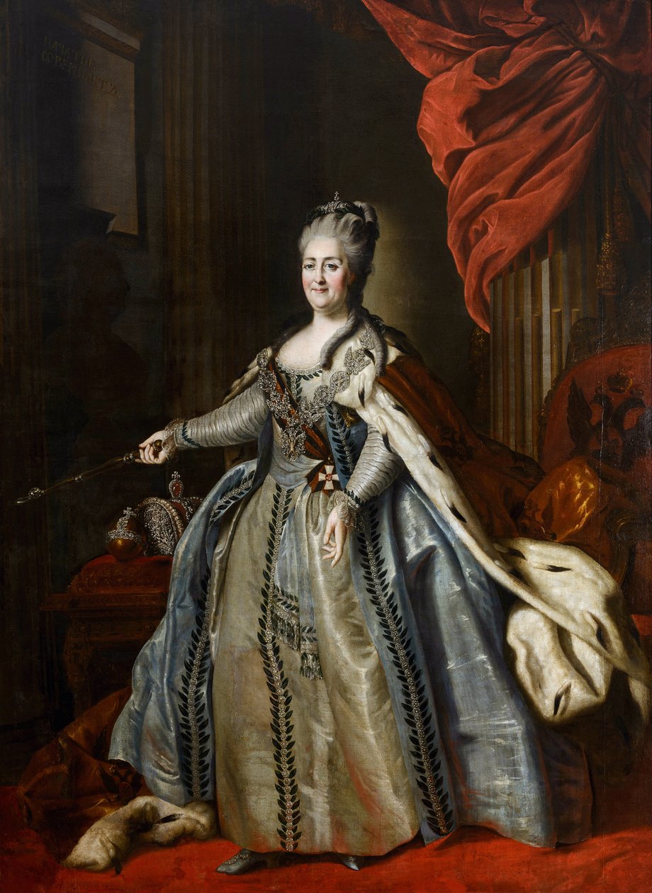 İmparatoriçe Catherine II (1729-1796) portresi Rokotov, Fyodor Stepanovich (1735-1808). Tuval üzerine yağlı boya, 18. Yüzyılın İkinci Yarısı, Devlet A. Radishchev Sanat Müzesi, Saratov by Fyodor Stepanovich Rotokov