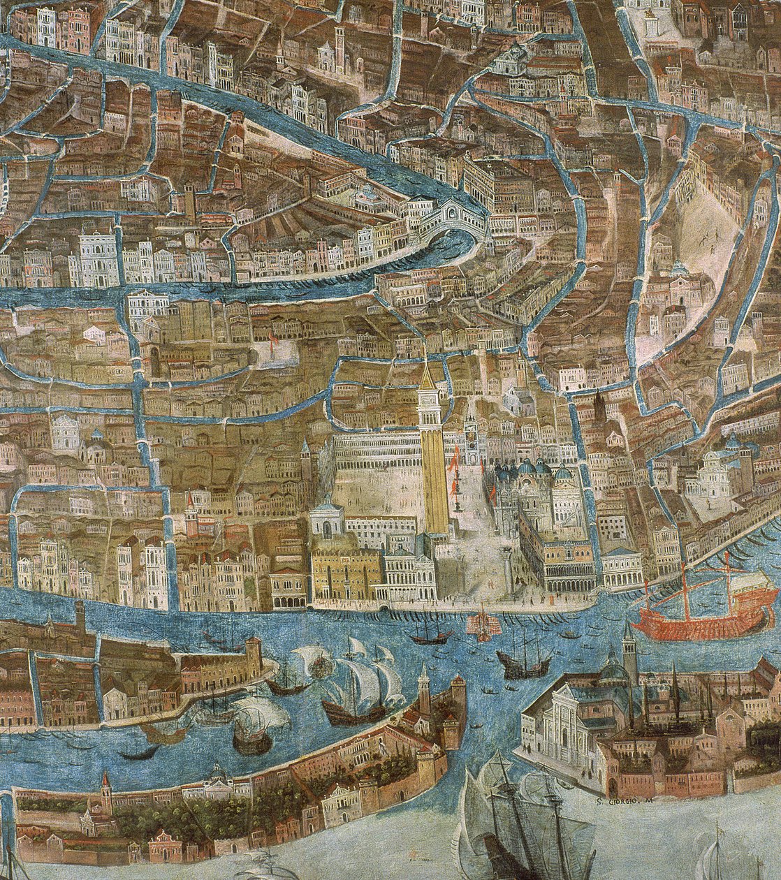 Venedik haritası, 17. yüzyılın ilk yarısı (panel) (64062 detayı) by G. Barzenti