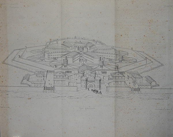 585 mahkum için hücresel hapishane tasarımı by G.A. Blouet