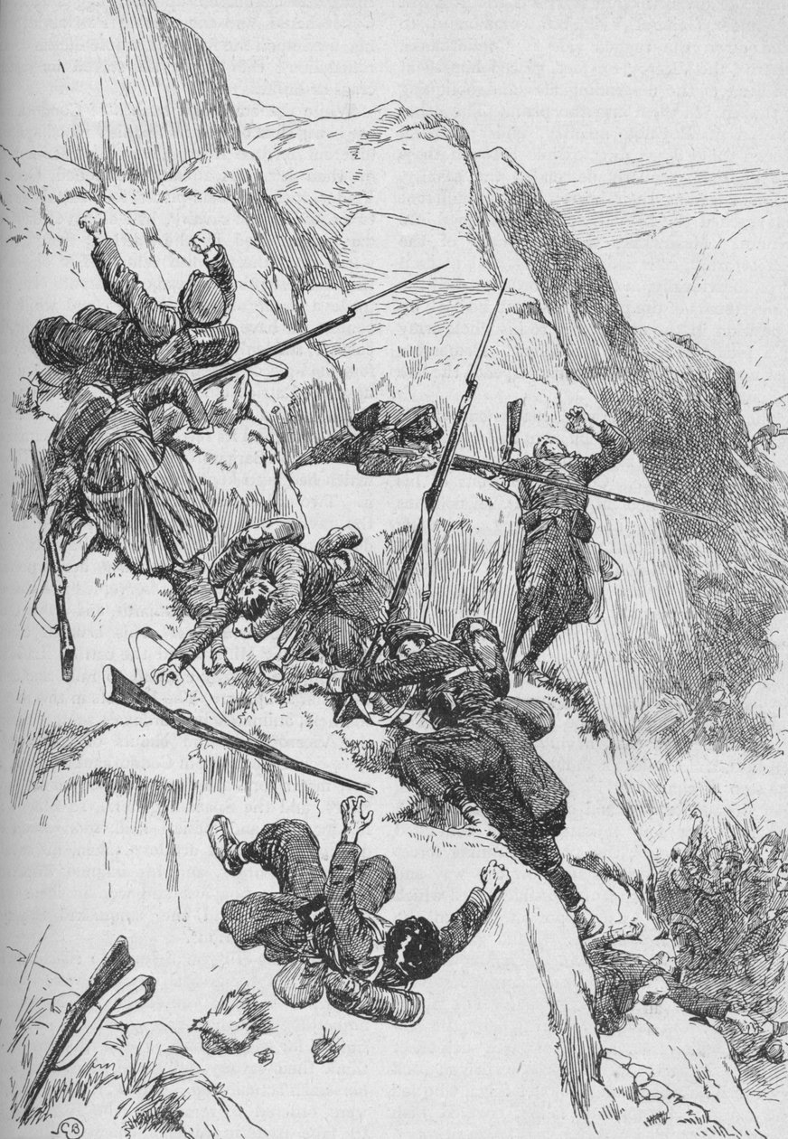 Yönlendirilmiş İspanyollar Engebeli Kenarlara Tırmandı 1902 by GB