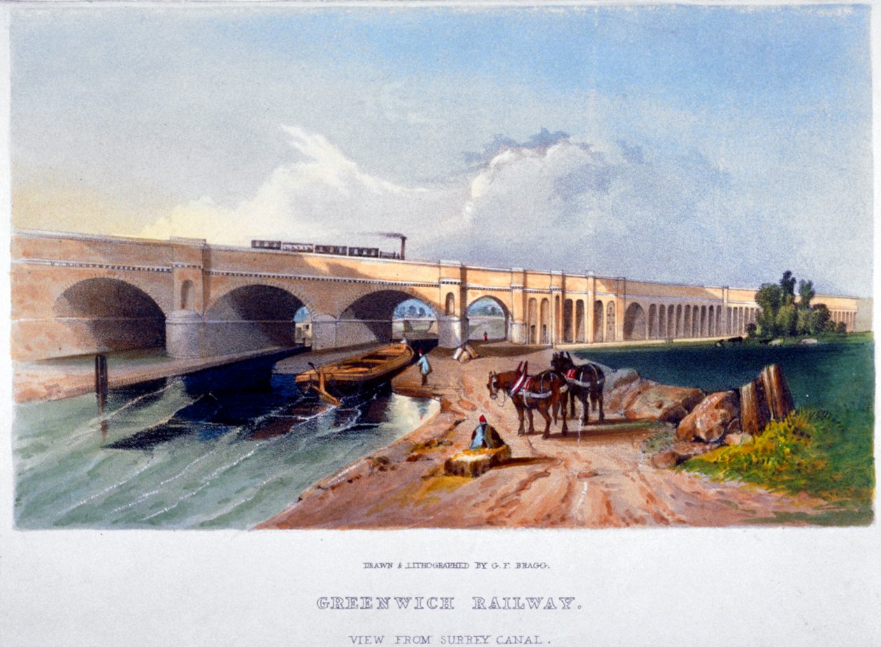 Greenwich Demiryolu, Deptford, Londra, 1836 by GF Bragg