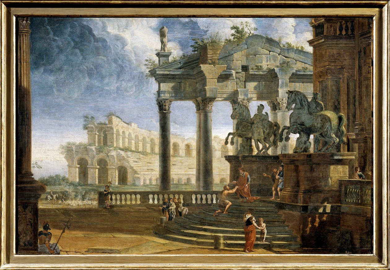 Campidoglio sarayı, boyama by G.P. (workshop of) Pannini or Panini