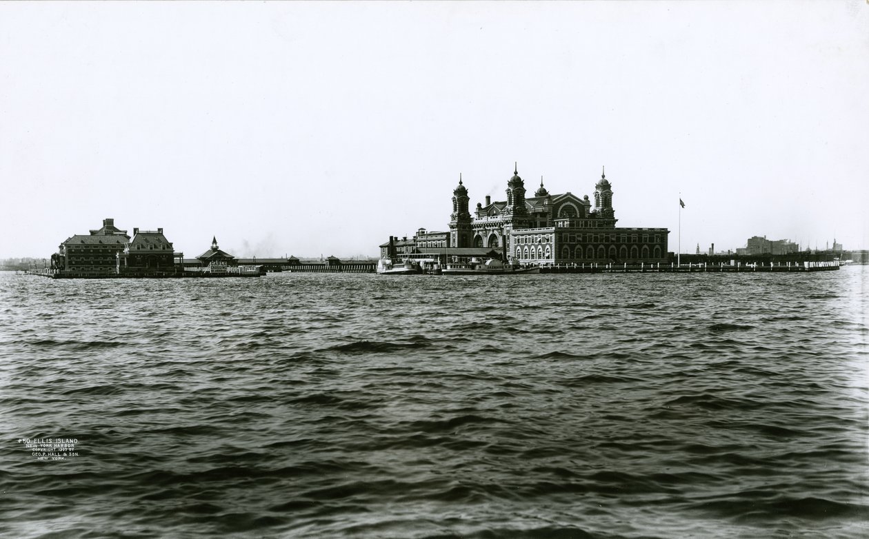 Ellis Adası, New York Limanı, 1903 by G.P. Hall und Sohn