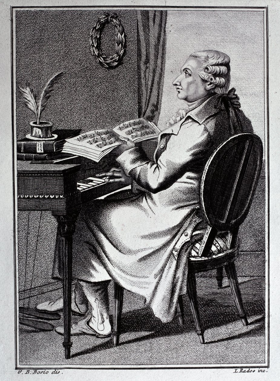 Antonio Sacchini çizim portresi by G. B. Bosio