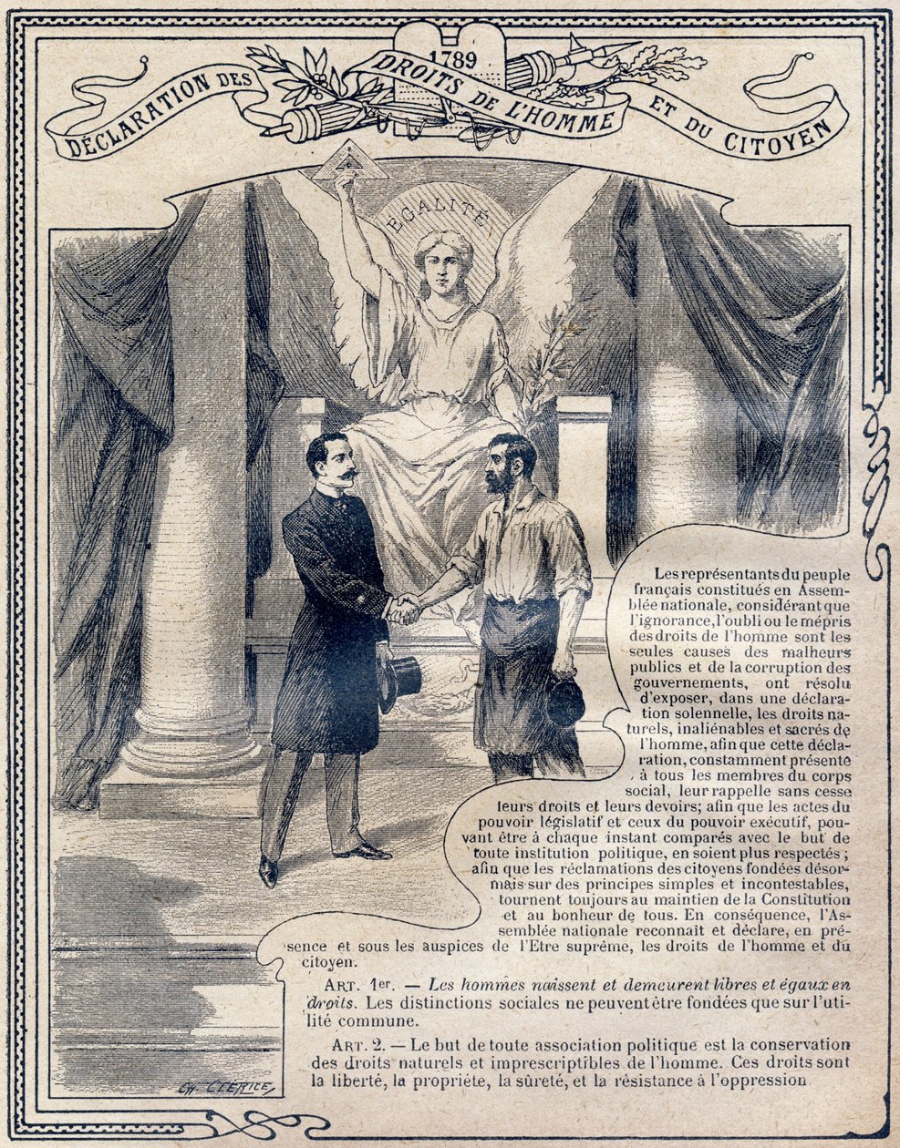 1789: İnsan ve Yurttaş Hakları Bildirgesi: Eşitlik. İlkokulun üç dersinin ve Liseler ve Kolejlerin ilk sınıflarının öğrencilerine yönelik, "Etik ve yurttaşlık eğitiminin eşsiz kitabı, İkinci Par by G. Dascher