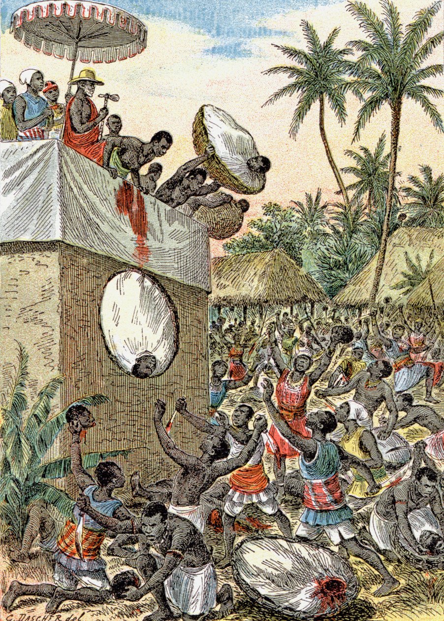 Afrika'da insan kurban etme, 1900 dolayları (resim) by G. Dascher