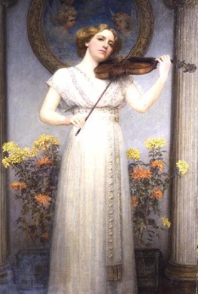 Portre Çalışması (Keman Çalan Bayan) by G. Grenville Manton