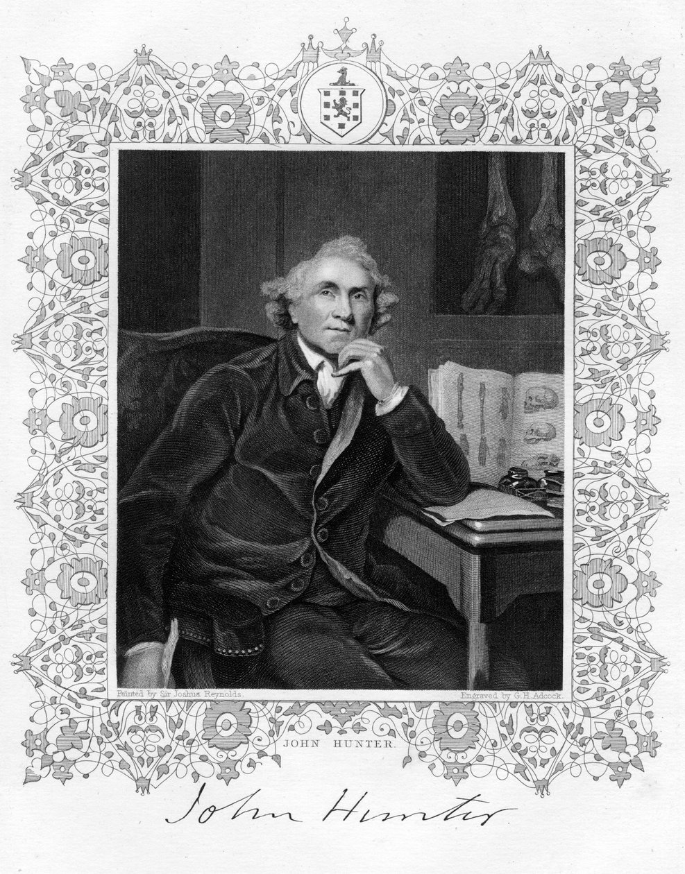 John Hunter 1728-1793, İskoç cerrah, 19. yüzyıl. by G. H. Adcock