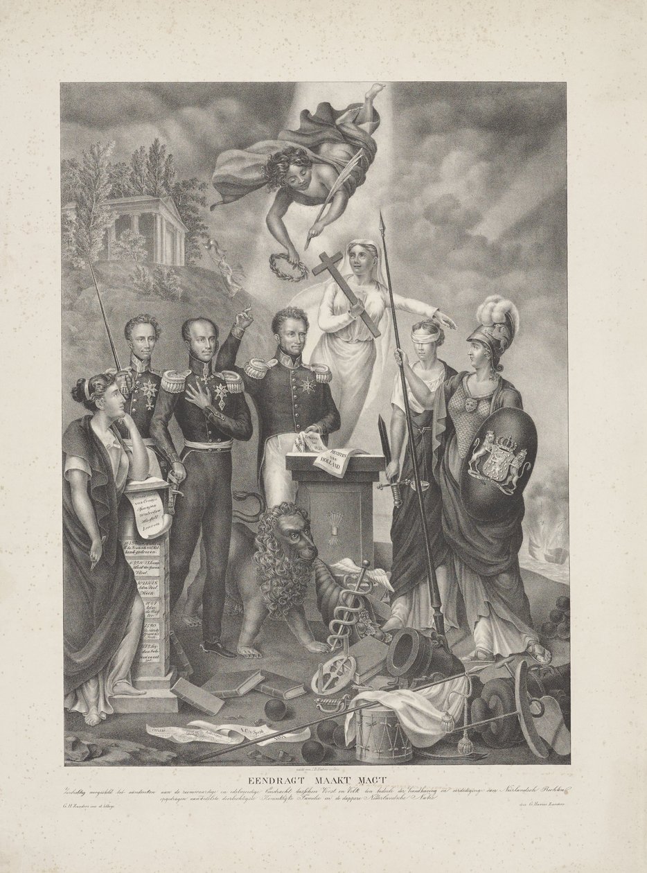 Prens ve Halk Arasındaki Antlaşma Alegorisi, 1832 Eendragt, Magt / Zinnebeeldig