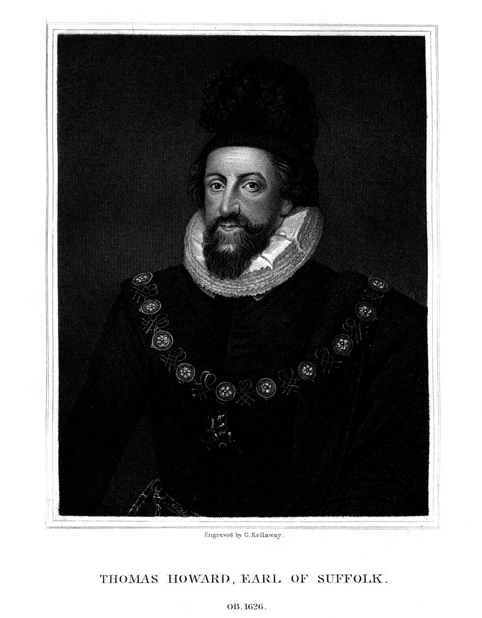 Amiral Thomas Howard, 1. Suffolk Kontu, 1825. by G. Kellaway
