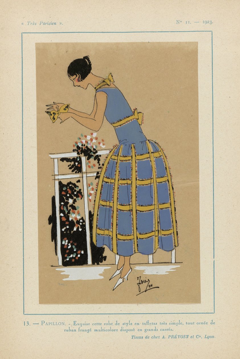 Çok Parisli 1923 No 11: 13.- KELEBEK. - Nefis bu şık elbise... by G P. Joumard