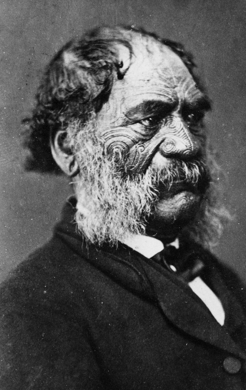 Hori Kingi Te Anaua, Ngati Ruaka Kabilesinin Lideri, 1860 dolayları by G. W. Bishop