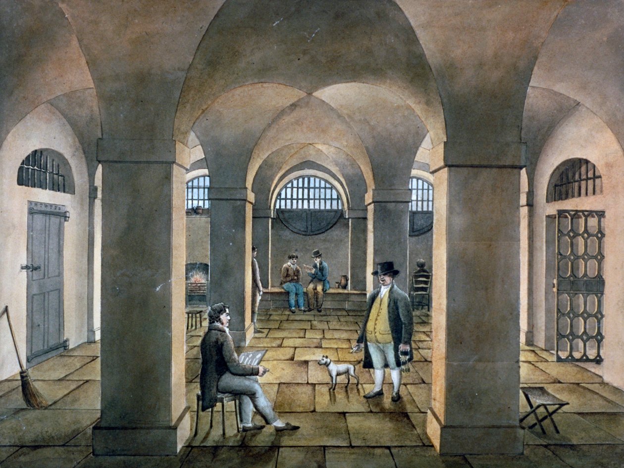 Horsemonger Lane Hapishanesinin iç görünümü, Union Road, Southwark, Londra, c1826 by G Yates