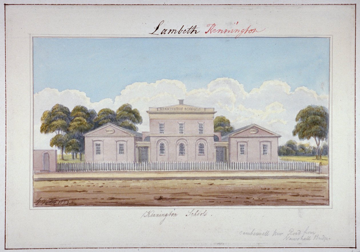Kennington Okulları, Camberwell New Road, Lambeth, Londra, 1826 by G Yates