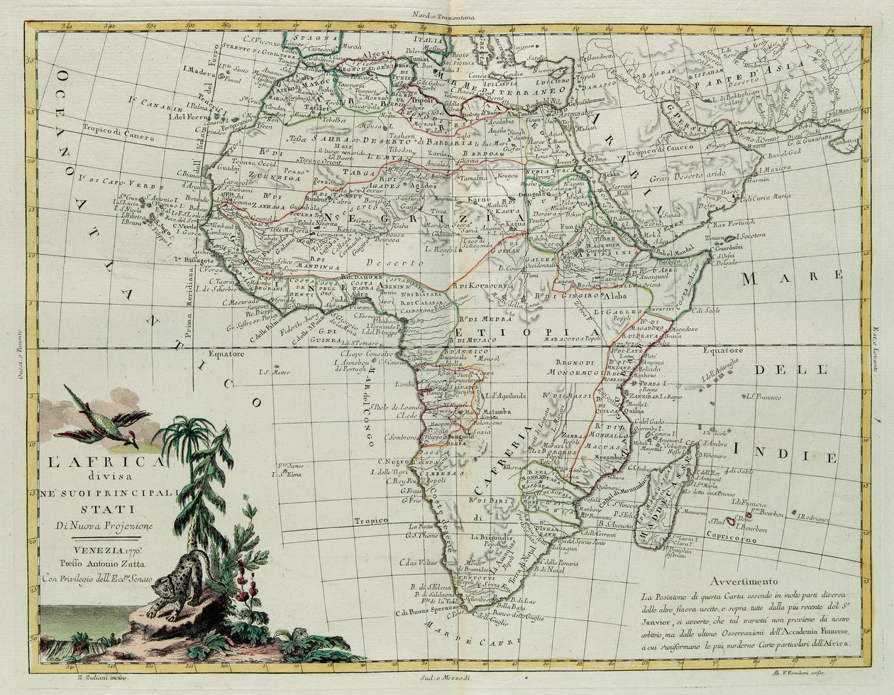 Afrika, ana eyaletlerine bölünmüş, G. Zuliani