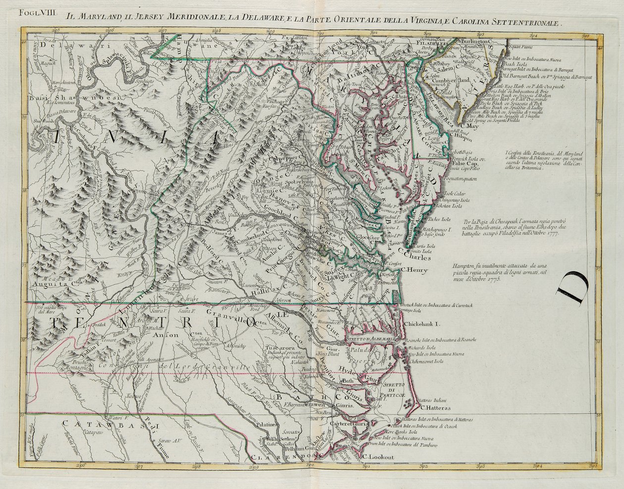 Maryland, güney New Jersey, Delaware ve Virginia ve Kuzey Carolina