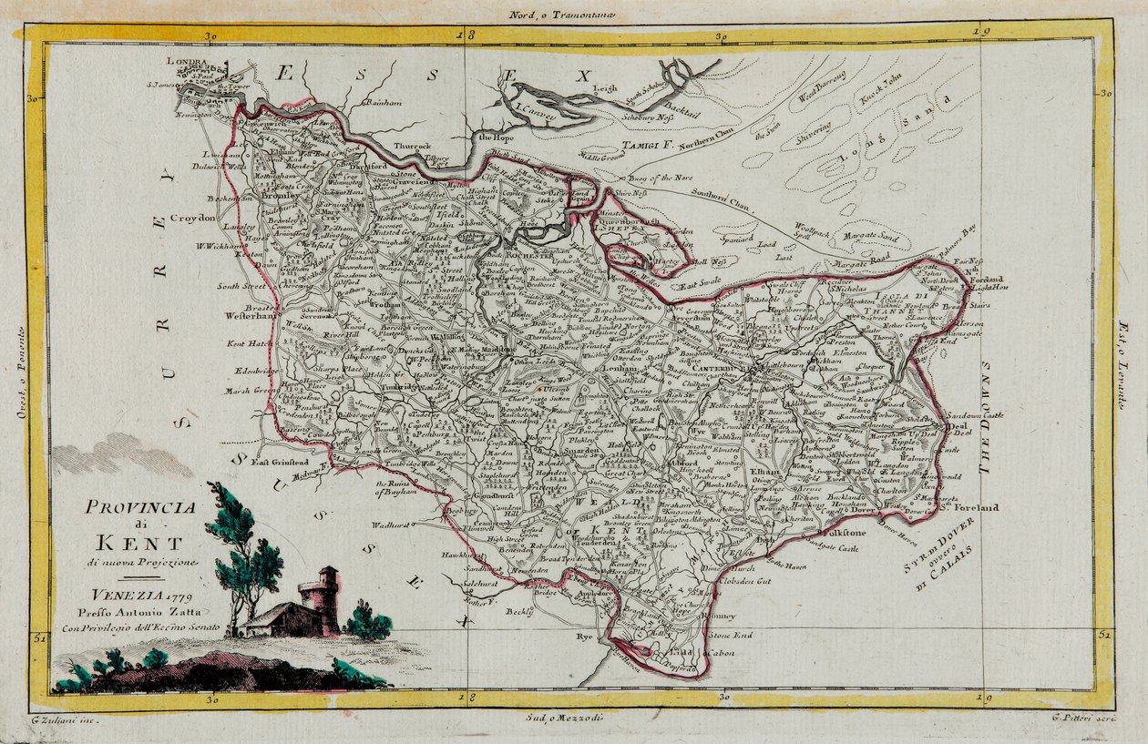 Kent Eyaleti, G. Zuliani tarafından 1779