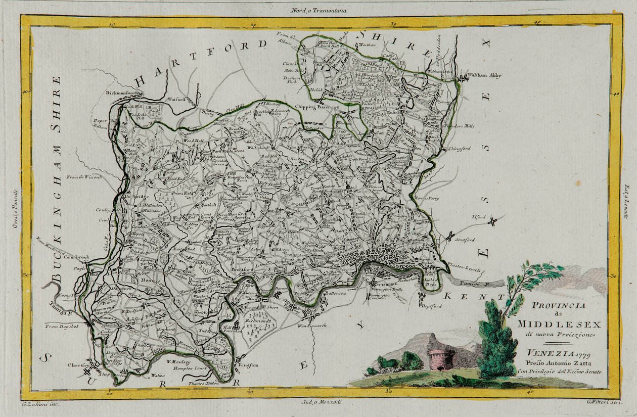 Middlesex Eyaleti, G. Zuliani tarafından Venedik