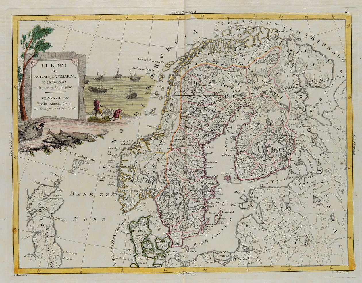 İsveç, Danimarka ve Norveç Krallıkları, G. Zuliani tarafından Venedik