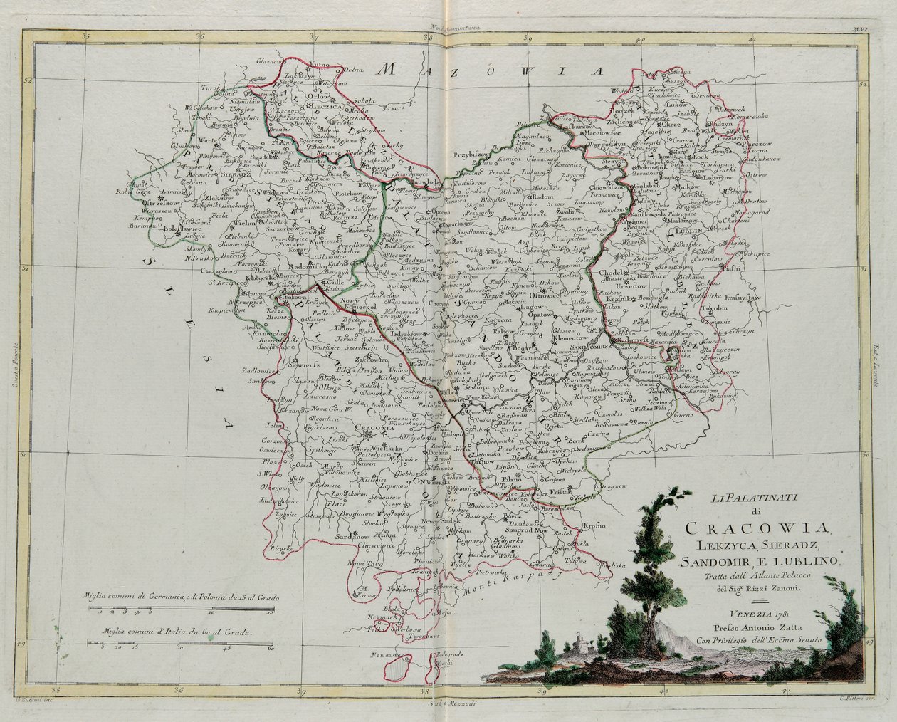 Krakov, Lekzyca, Sieradz, Sandomir ve Lublin Pfalzları, G. Zuliani tarafından 1781