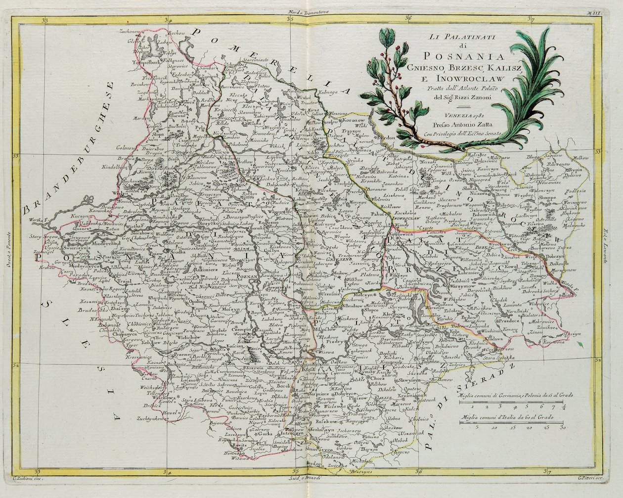 Posnania Pfalzları, Gniesno, Brzesc, Kalisz ve Inovroclav, G. Zuliani tarafından Venedik