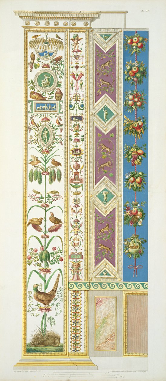Giovanni Ottaviani (c.1735-1808) tarafından oyulmuş, 'Delle Loggie di Rafaele nel Vaticano'dan Vatikan'daki Raphael Loggia'dan pano, c.1772-77'de yayınlandı (el renkli gravür) by G. and Camporesi, P. Savorelli