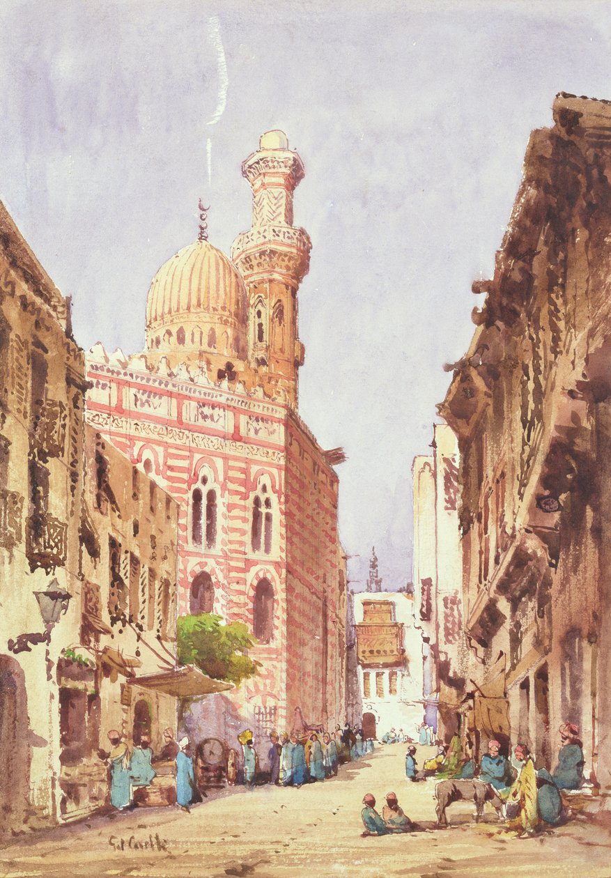 Bir Kahire Sokak Sahnesi by Gabriel Carelli