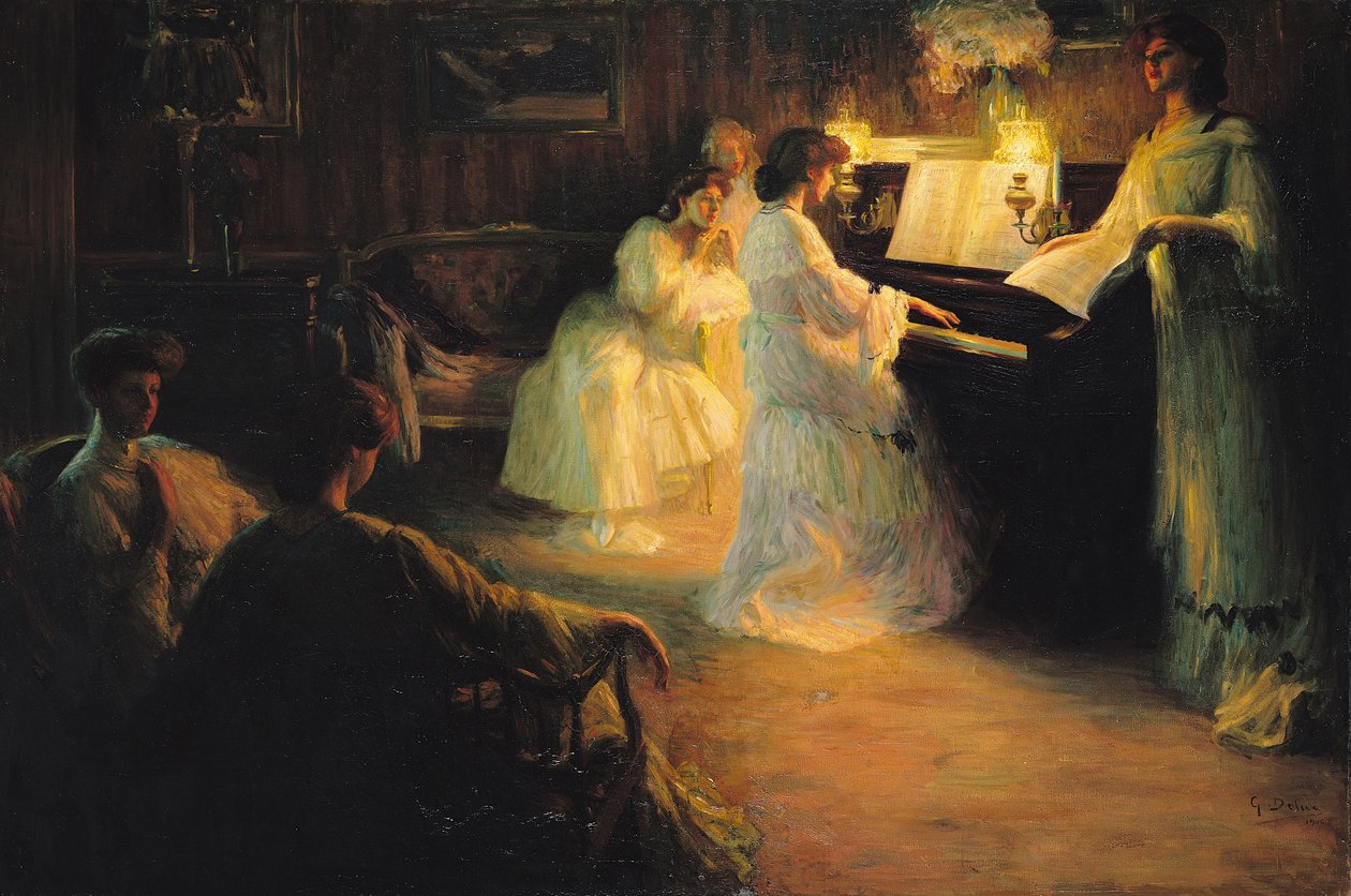 Piyanoda Genç Kızlar, 1906 by Gabriel Deluc