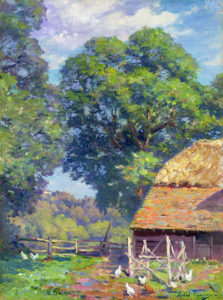 Kümes hayvanları ile çiftlik by Gabriel Edouard Thurner