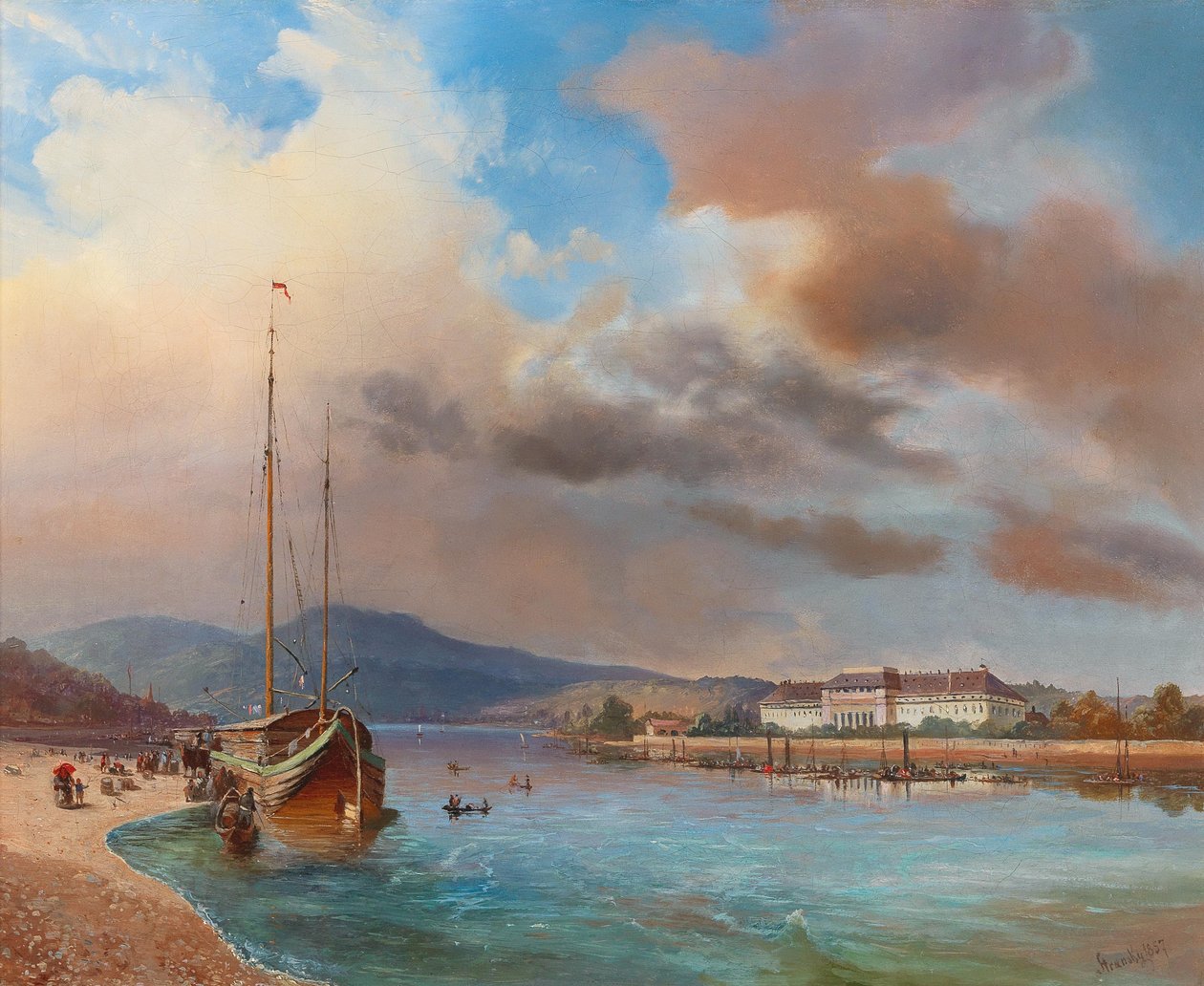 Ren Nehri üzerinde Koblenz sahnesi by Gabriel Stransky