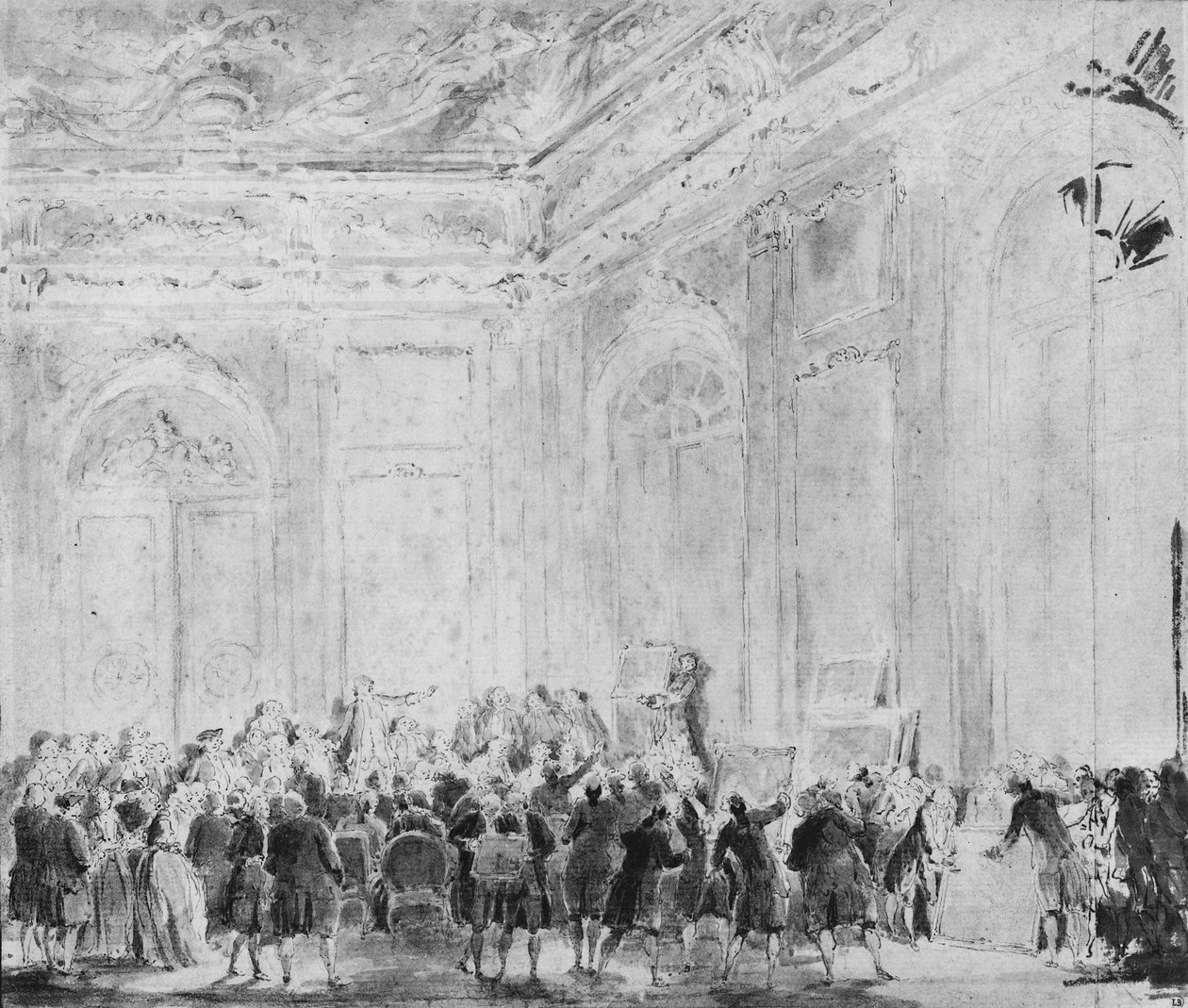 Tablo Satışı Olan Sahne by Gabriel de Saint Aubin