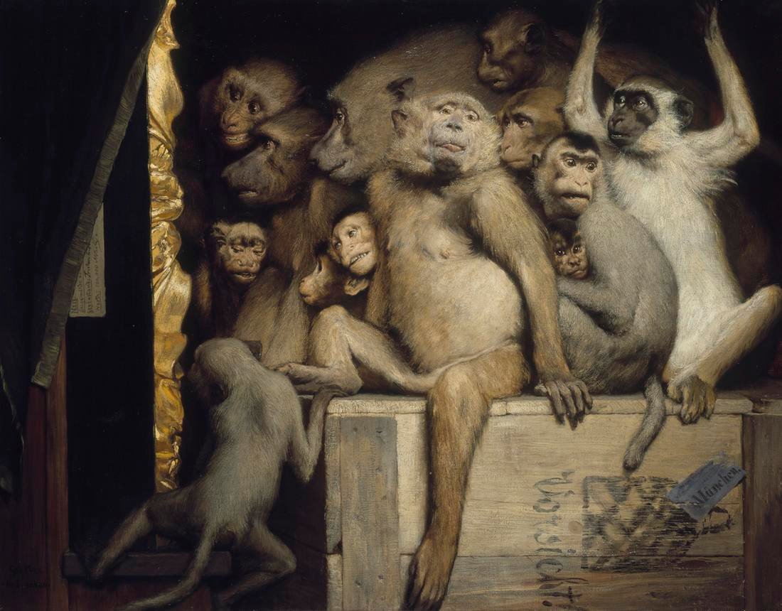 Sanat jürisi olarak maymunlar by Gabriel von Max