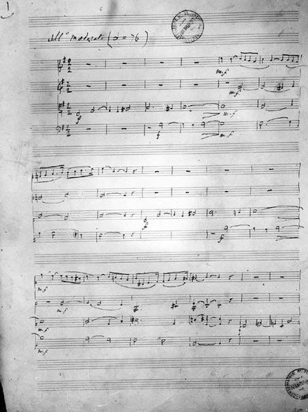 Yaylı çalgılar dörtlüsü için Müzik Puanı, Opus 121, 1924 by Gabriel Faure