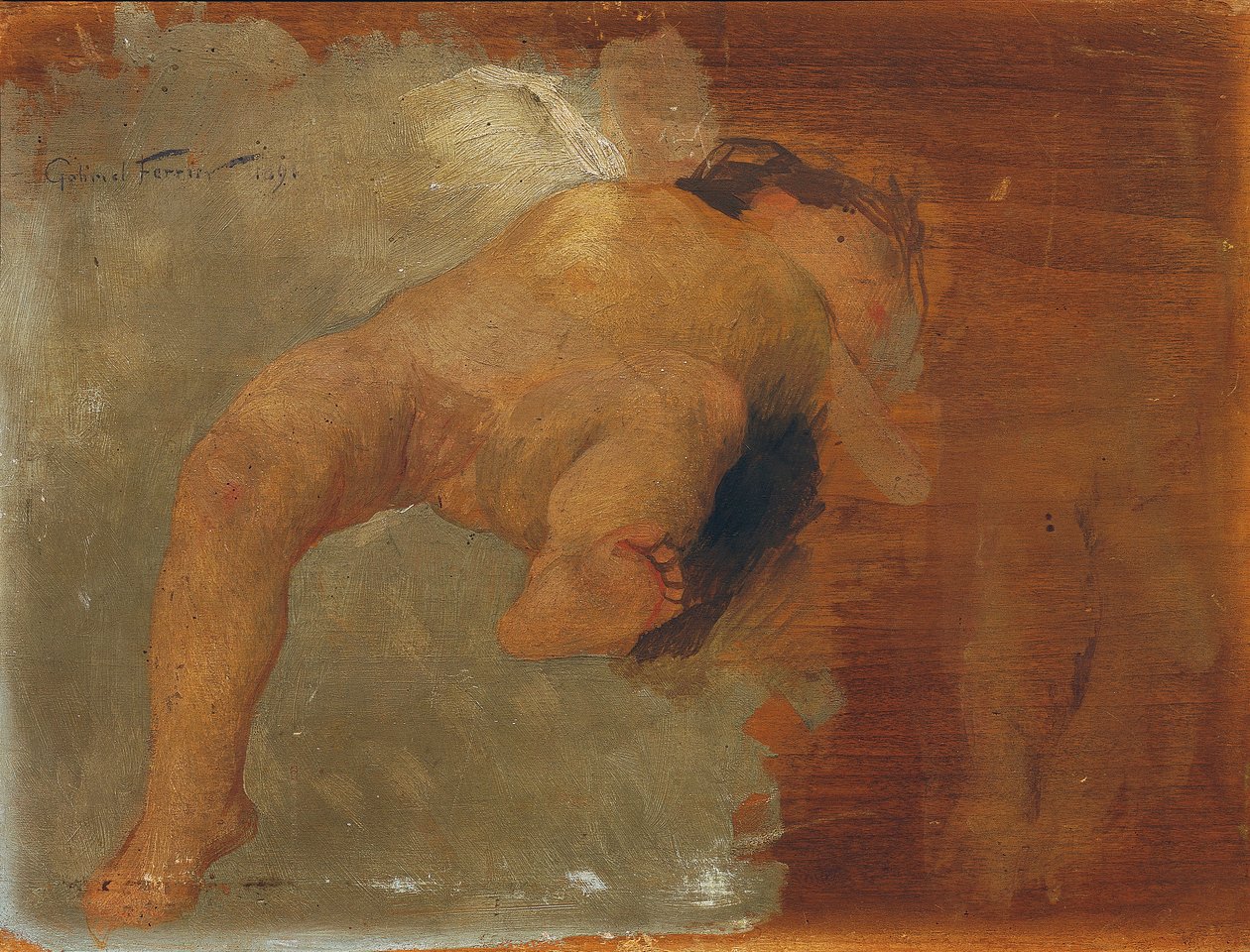 uzanmış putto by Gabriel Ferrier