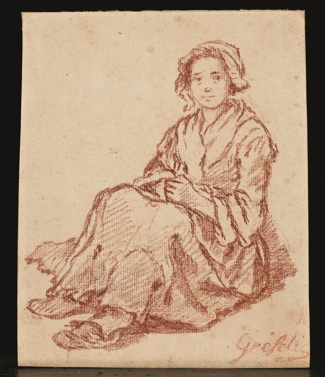 Oturan Kadın (Femme assise) (kırmızı tebeşir) by Gabriel Gresly