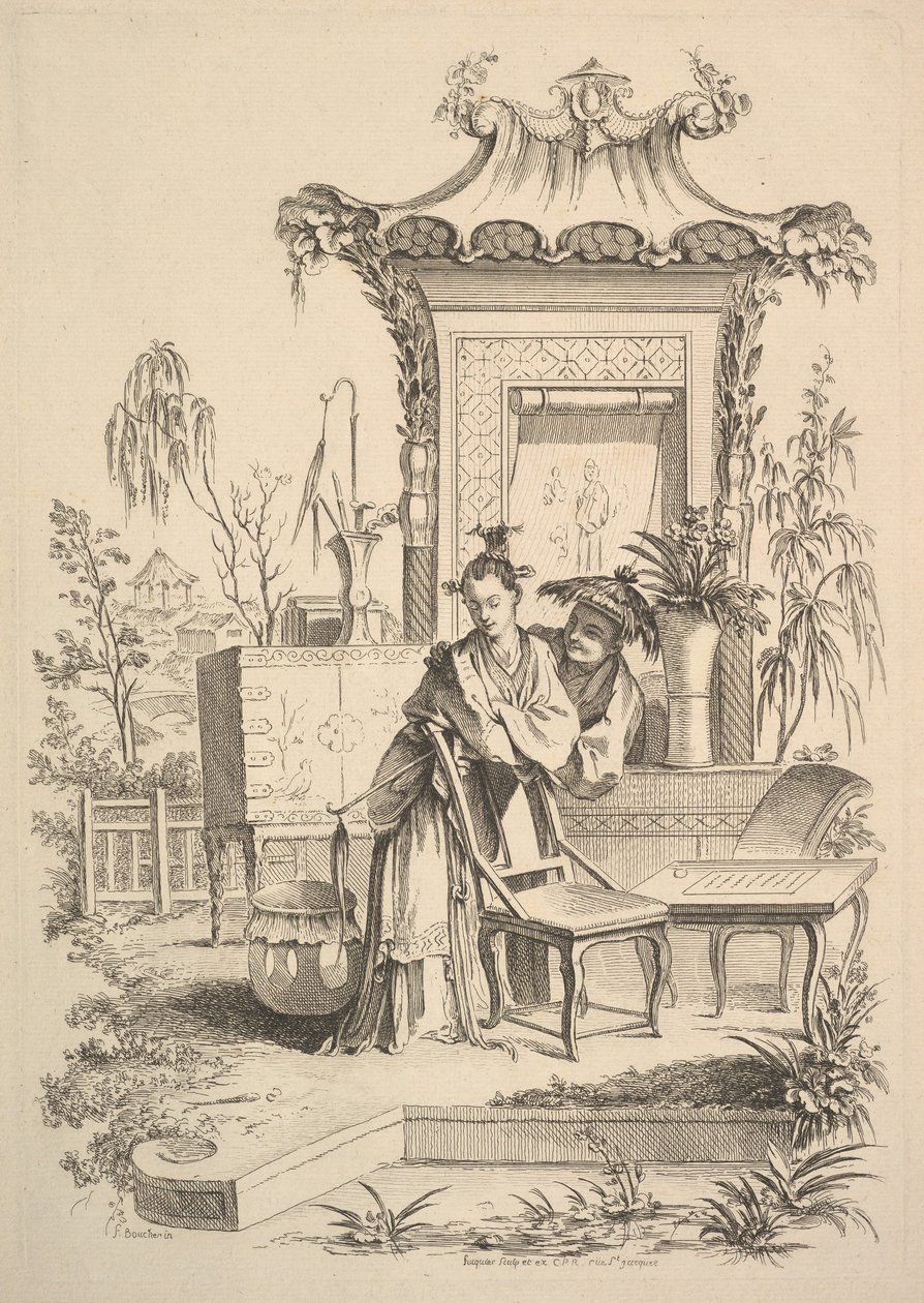 Çinli Erkek ve Kadın, ca. 1742. by Gabriel Huquier