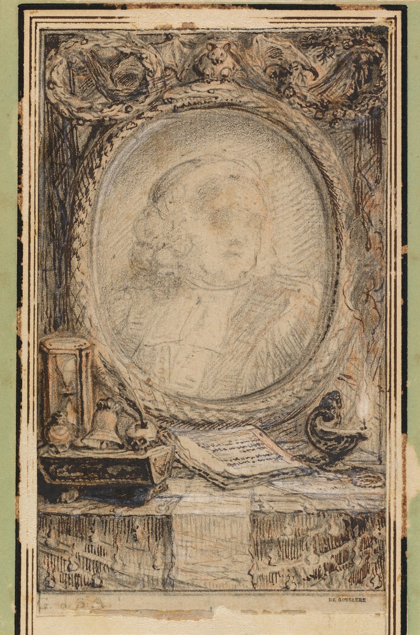 Yarasalı Alegorik Çerçeve by Gabriel Jacques de Saint Aubin