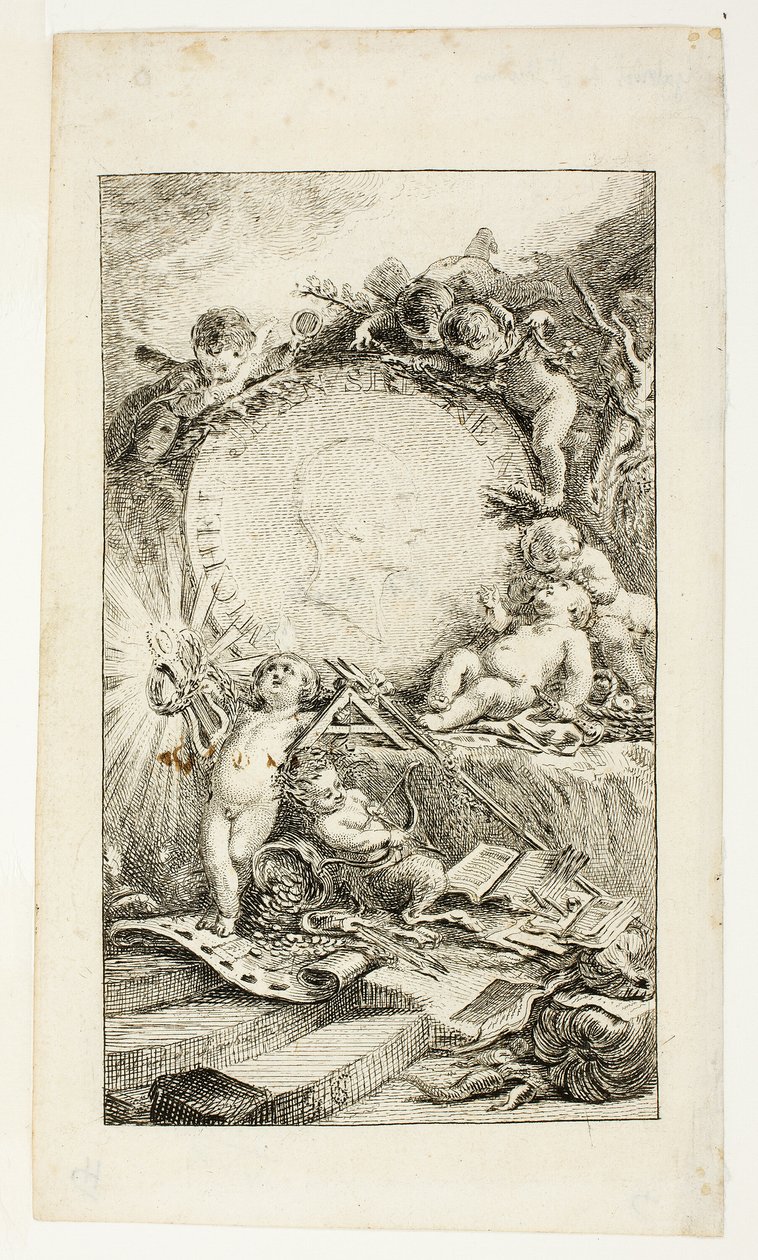 Frontispiece, Sedaine'in Şiir Koleksiyonundan birinci plaka by Gabriel Jacques de Saint Aubin