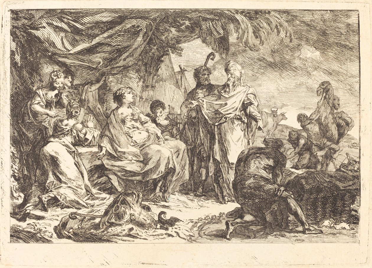 Lavan tanrılarını arıyor by Gabriel Jacques de Saint Aubin
