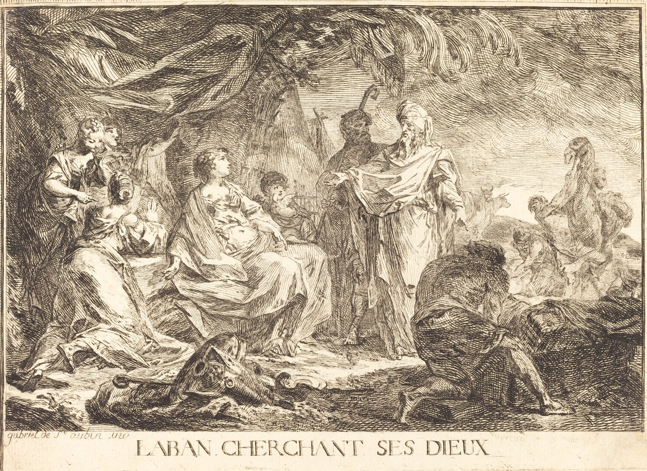 Lavan tanrılarını arıyor by Gabriel Jacques de Saint Aubin