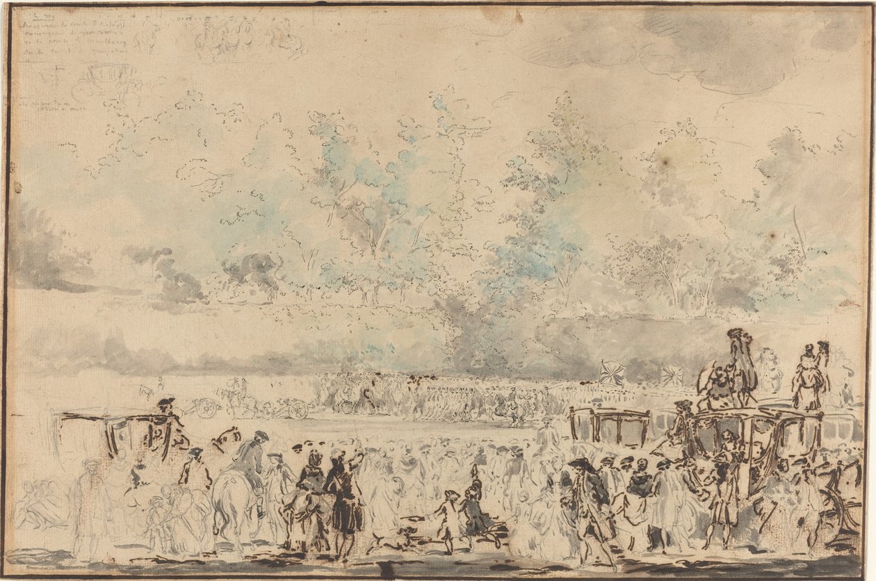Birliklerin Kraliyet İncelemesi by Gabriel Jacques de Saint Aubin