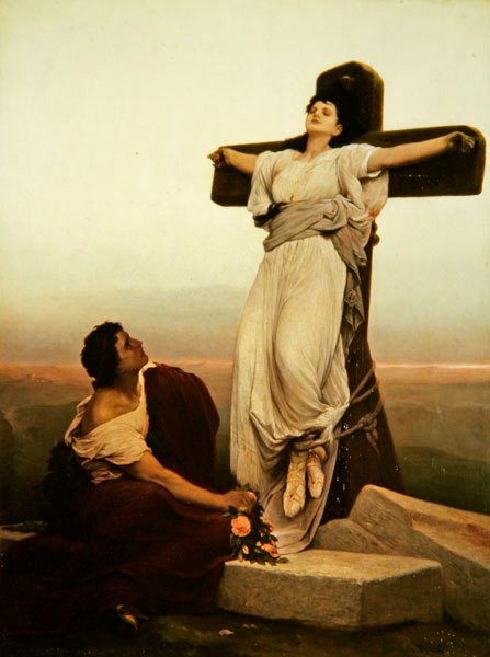 Haç üzerinde Hıristiyan Şehit, St Julia by Gabriel Max