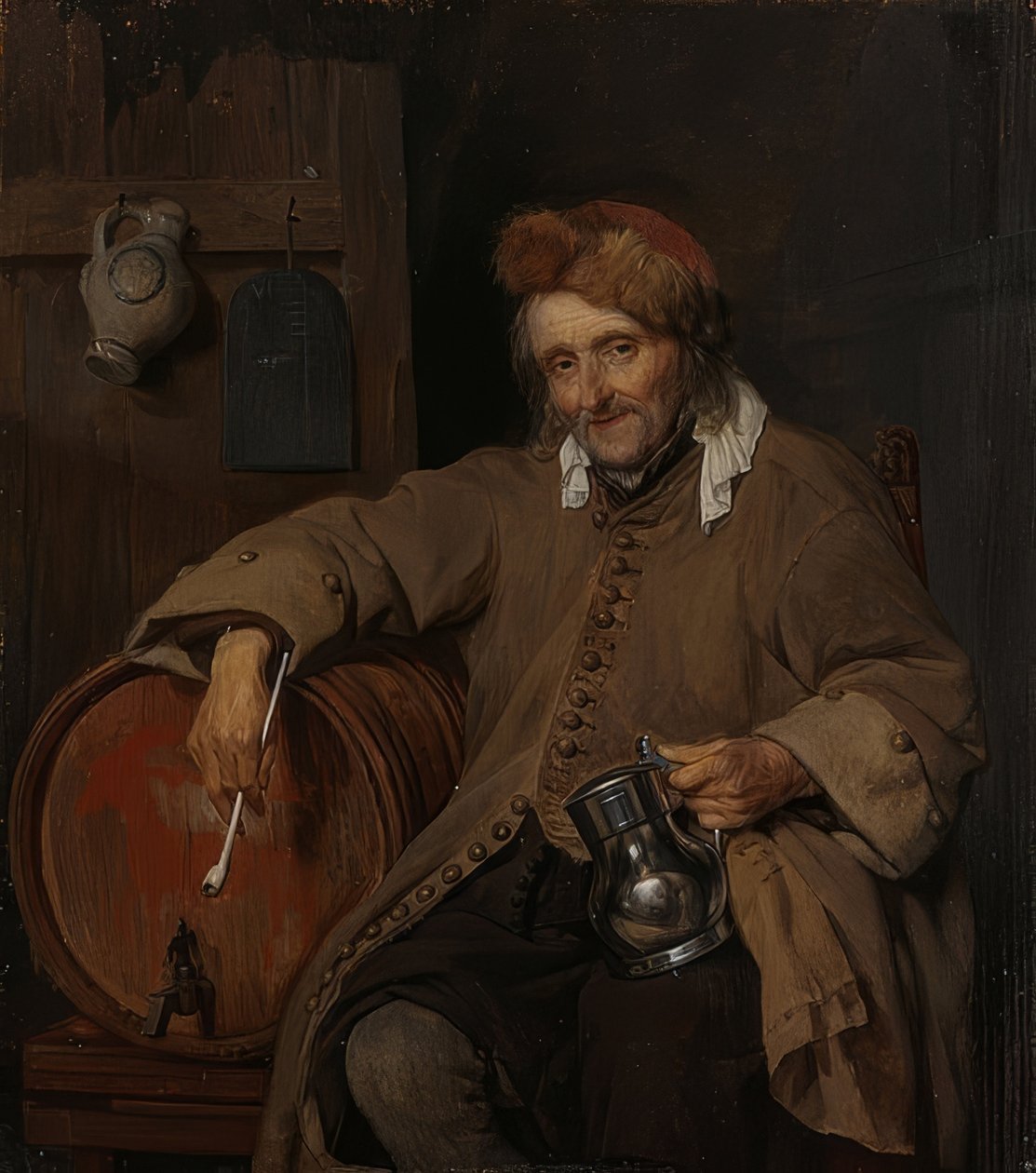 Eski içici. 1661-63 civarında by Gabriel Metsu