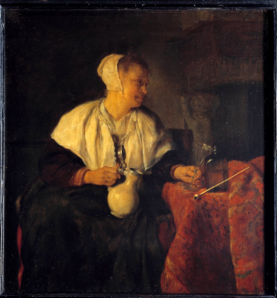 Ribotter. Tablo Gabriel Metsu (1629 - 1667) Ec. Bekle. by Gabriel Metsu