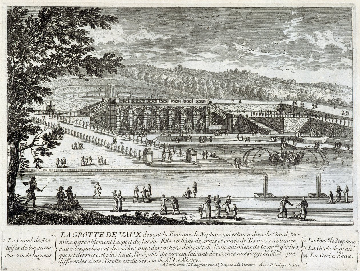 Vaux Le Vicomte (Vaux-Le-Vicomte) mağarasının görünümü - Perelle tarafından, 17. yüzyılın sonlarında by Gabriel Perelle