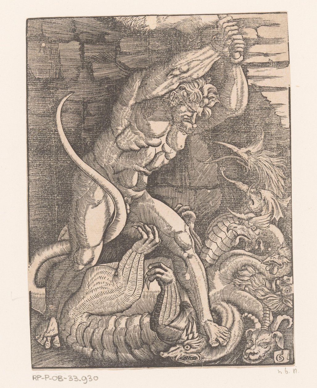Hercules, Hydra of Lerna Labors of Hercules'i öldürür (seri başlığı) by Gabriel Salmon